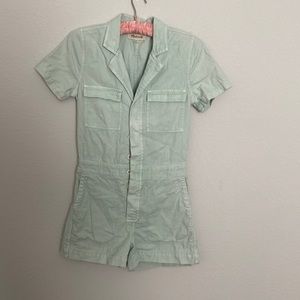 Madewell Denim Coverall Romper mint color size xxs